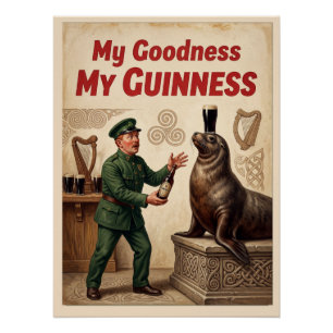 Vintage "My Goodness My Guinness" Seelöwe Premium Poster