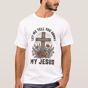 Vintage My Jesus Floral Cross Christliches T-Shirt