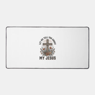 Vintage My Jesus Floral Cross Christliches T-Shirt Schreibtischunterlage