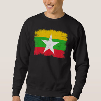 Vintage Myanmar Flag Burmese Independence Day Sweatshirt