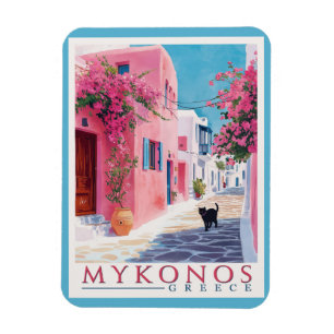 Vintage Mykonos, Griechisch Magnet
