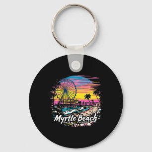 Vintage Myrtle Beach South Carolina Sonnenuntergan Schlüsselanhänger