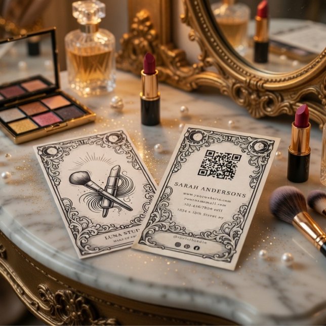 Vintage Mystical Makeup Artist Tarot Style Visitenkarte (Von Creator hochgeladen)