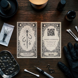 Vintage Mystical Piercing Artist  Visitenkarte