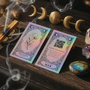 Vintage Mystischer Tarot-Tätowierer Künstler Celes Visitenkarte