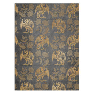 Vintage Mythologie-Fantasie-Drache-Tapete Tischdecke