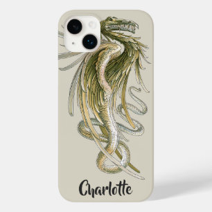Vintage Mythologie, Flügeldrache mit Schlange-Schw Case-Mate iPhone Hülle