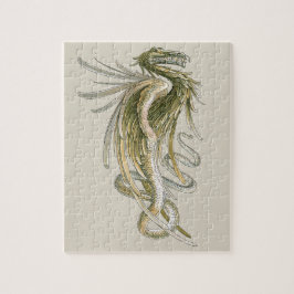 Vintage Mythologie, Flügeldrache mit Schlange-Schw Puzzle
