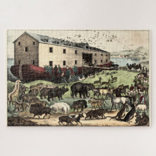 Vintage-Nachbildung der Arche Noah von Currier & I Puzzle