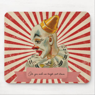 Vintage nachdenklicher Clown mit goldenem konische Mousepad