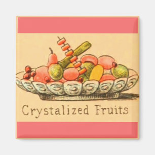 Vintage-Nachspeise kandierte Früchte Magnet