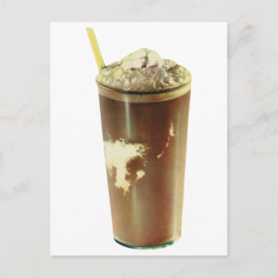 Vintage-Nachspeise, Schokoladen-Shake und Schlagsa Postkarte