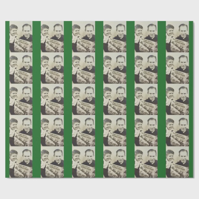 Vintage "Nacht vor Weihnachten" Foto-Verpackung Geschenkpapier (Flach)