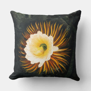 Vintage Nachtblühender Cereus Gothic Art Kissen