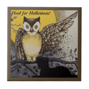 Vintage Nachtschwärmerei auf dem Zweigmond Fliese