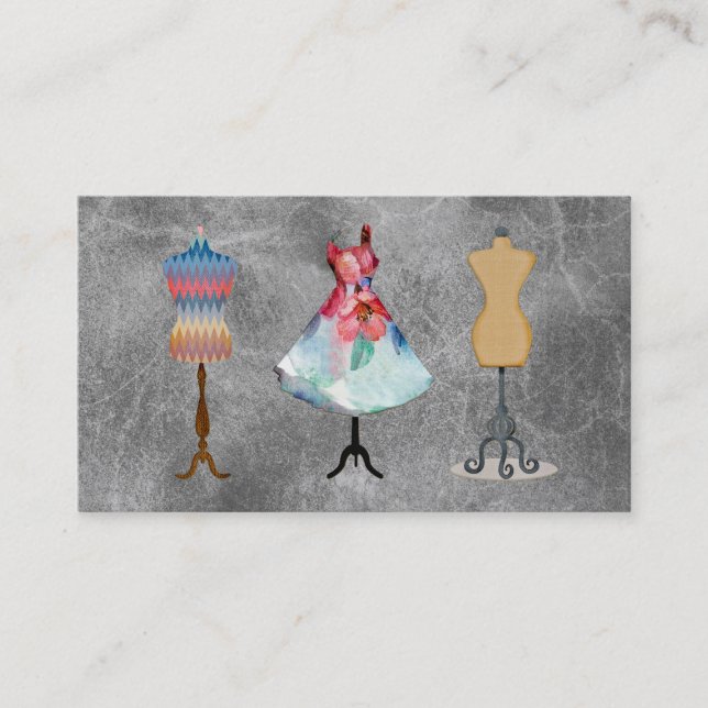 Vintage Näherin Visitenkarte (Vorderseite)