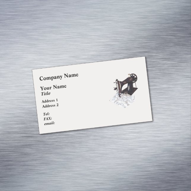 Vintage Nähmaschine Circa 1900 Magnetische Visitenkarte (Beispiel)