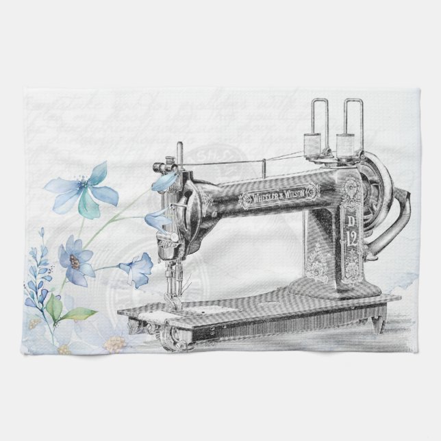 Vintage Nähmaschine Geschirrtuch (Horizontal)