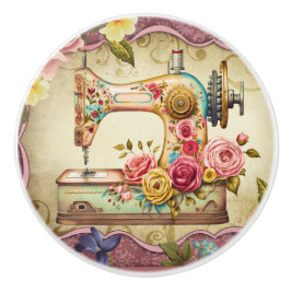 Vintage Nähmaschine Keramikknauf