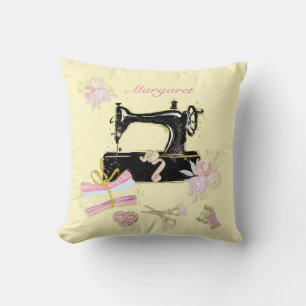 Vintage Nähmaschine Kissen