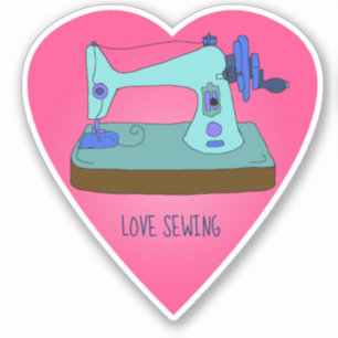Vintage Nähmaschine, Liebe nähen, personalisiert Aufkleber