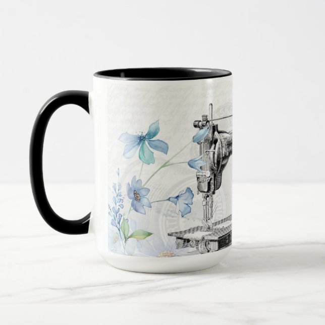 Vintage Nähmaschine nähen Nadel Latte Tasse (Links)