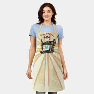 Vintage-Nähmaschine-Quilts Weihnachts-Handwerkssch Schürze