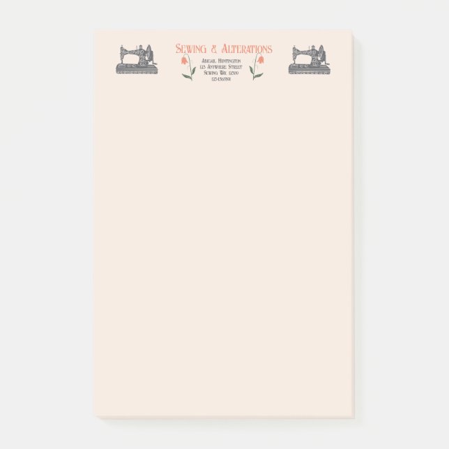 Vintage Nähmaschine Schneider Post-it Klebezettel (Vorderseite)