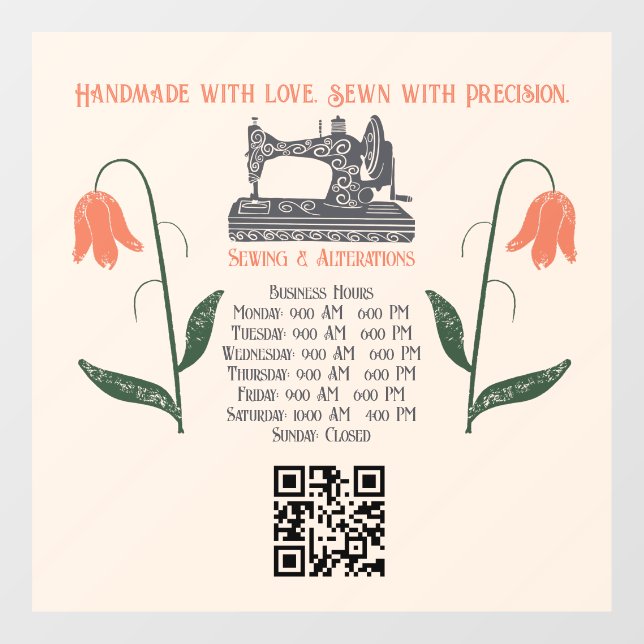 Vintage Nähmaschine Seamstress Fensteraufkleber (Blatt)