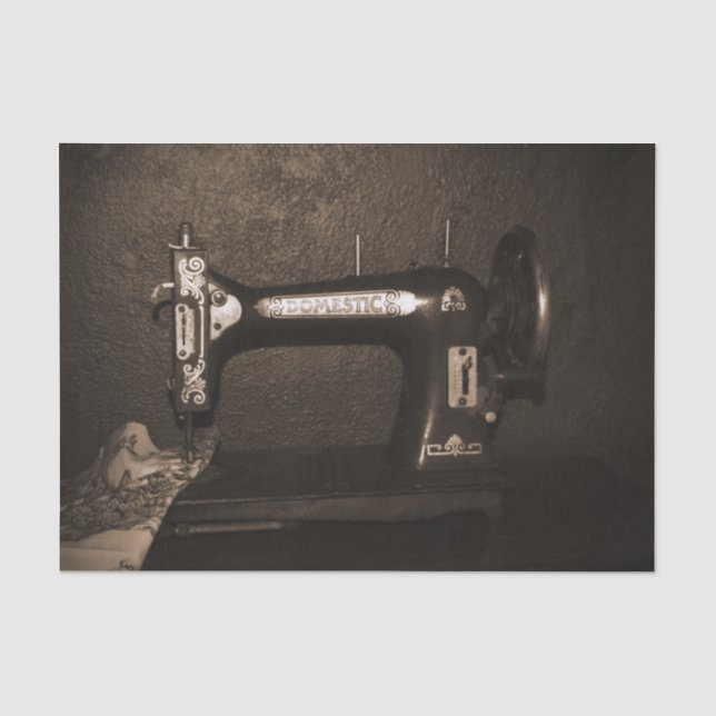 Vintage Nähmaschine Seidenpapier (Vorderseite)