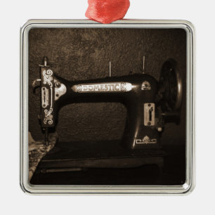 Vintage Nähmaschine Silbernes Ornament