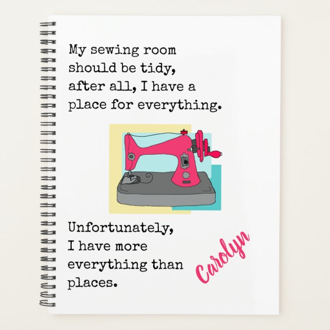 Vintage Nähmaschine, Spaß, Ihr Namensplaner Planer (Vorderseite)