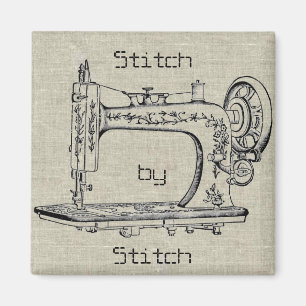 Vintage-Nähmaschine Stich für Stich Magnet