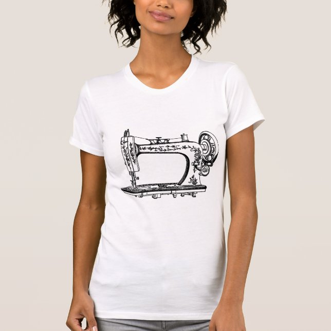 Vintage Nähmaschine T-Shirt (Vorderseite)