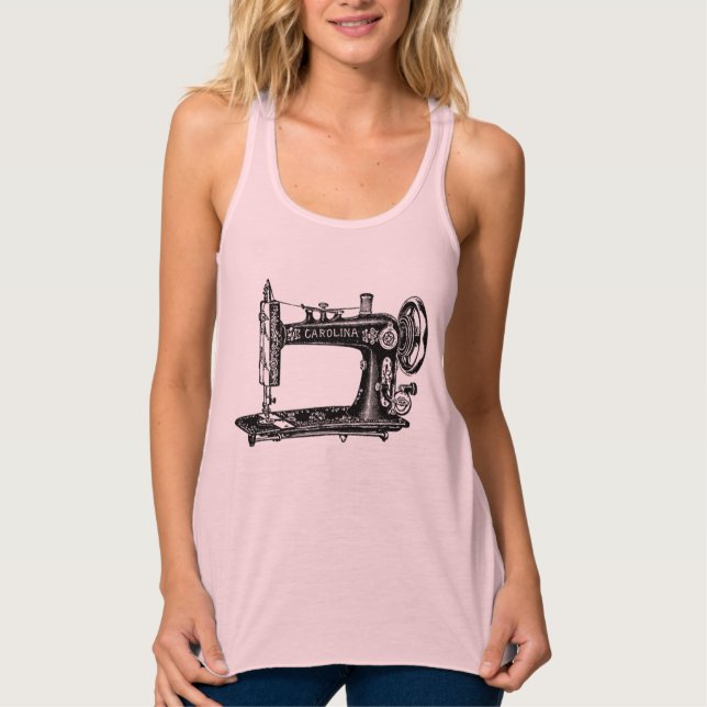 Vintage Nähmaschine Tank Top (Vorderseite)