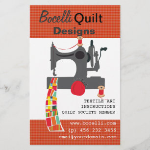 Vintage-Nähmaschine-Textilkünstlerin für Quilten Flyer