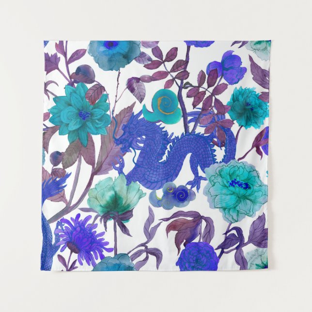 Vintage nahtlose asiatische Traditionsmuster. Japa Wandteppich (Vorderseite)