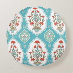 Vintage, nahtlose Blumenmuster im orientalischen S Rundes Kissen