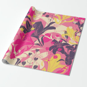 Vintage nahtlose Blumenmuster. Vorhangdesign. M Geschenkpapier