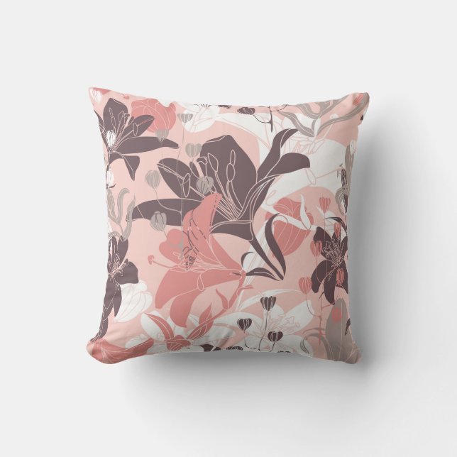 Vintage nahtlose Blumenmuster. Vorhangdesign. M Kissen (Vorderseite)