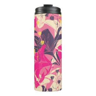 Vintage nahtlose Blumenmuster. Vorhangdesign. M Thermosbecher