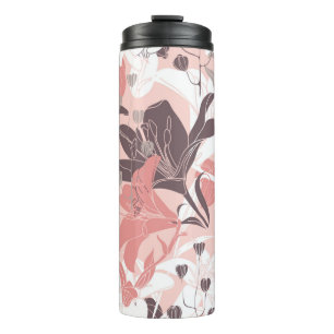 Vintage nahtlose Blumenmuster. Vorhangdesign. M Thermosbecher