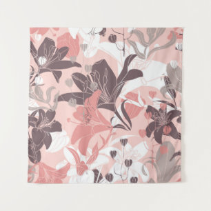 Vintage nahtlose Blumenmuster. Vorhangdesign. M Wandteppich