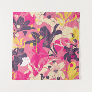 Vintage nahtlose Blumenmuster. Vorhangdesign. M Wandteppich