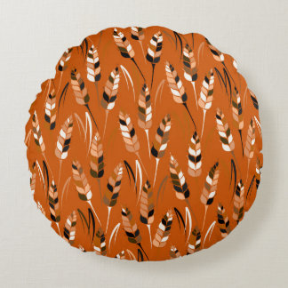 Vintage, nahtlose Farbmuster mit Silhouetten Rundes Kissen