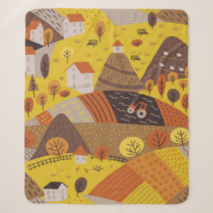 Vintage nahtlose Herbstlandschaft Sherpadecke