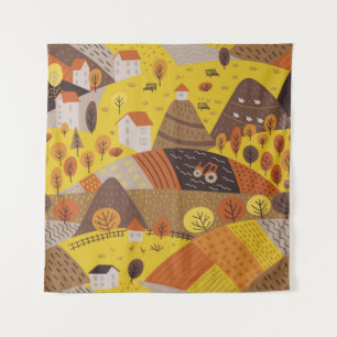 Vintage nahtlose Herbstlandschaft Wandteppich