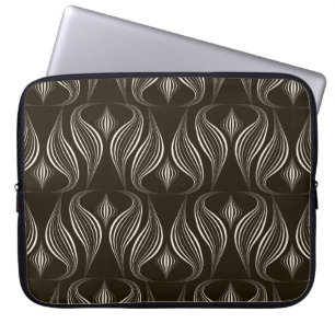 Vintage, nahtlose, monochrome Musterschmuck mit  Laptopschutzhülle
