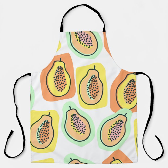 Vintage nahtlose Muster handgezeichnet Papayaobst. Schürze (Vorderseite)