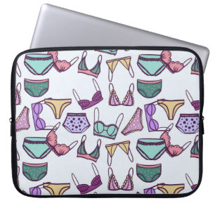 Vintage nahtlose Musterunterwäsche: BH und Panti Laptopschutzhülle